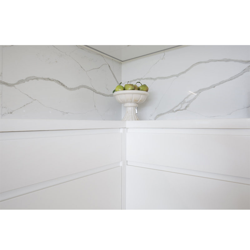 White high glossy luxury flat pack modern kitchen design CK0012