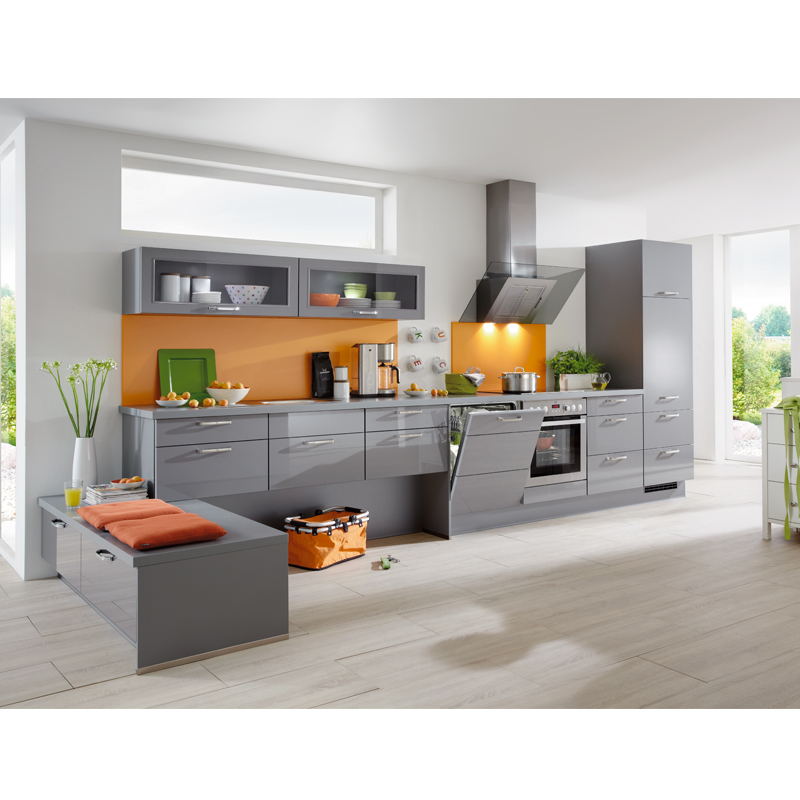 Grey Color MDF Modern Kitchen Furniture Full Drawer Design CK004