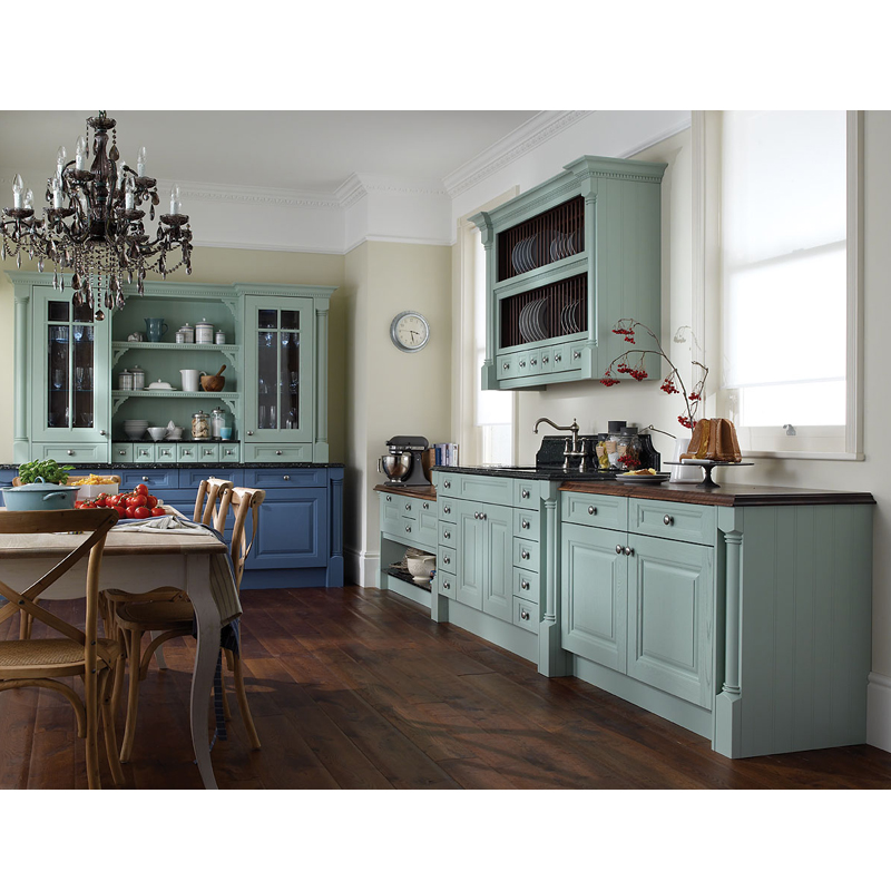 American Style Classic Solid Wood Kitchen Furniture in Green CK201