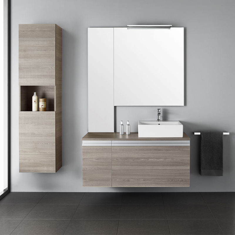 Wooden Wall Mounted Bath Vanity with Mirror CB012