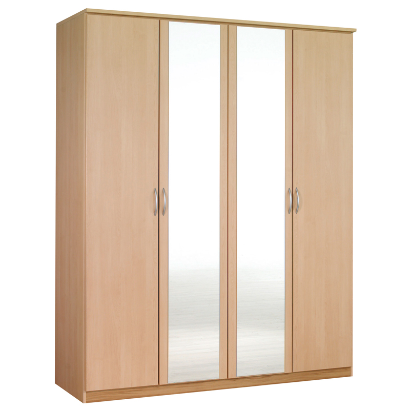On sale plywood flat pack robe with mirror door CW009