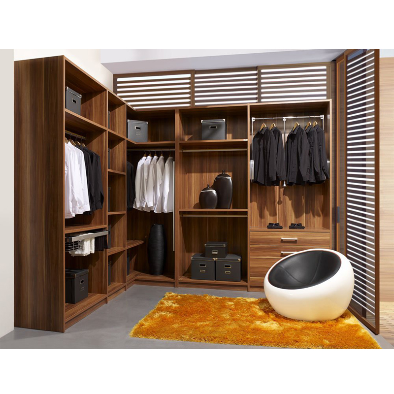 Modern L shape wood grain robe with accessories CW110