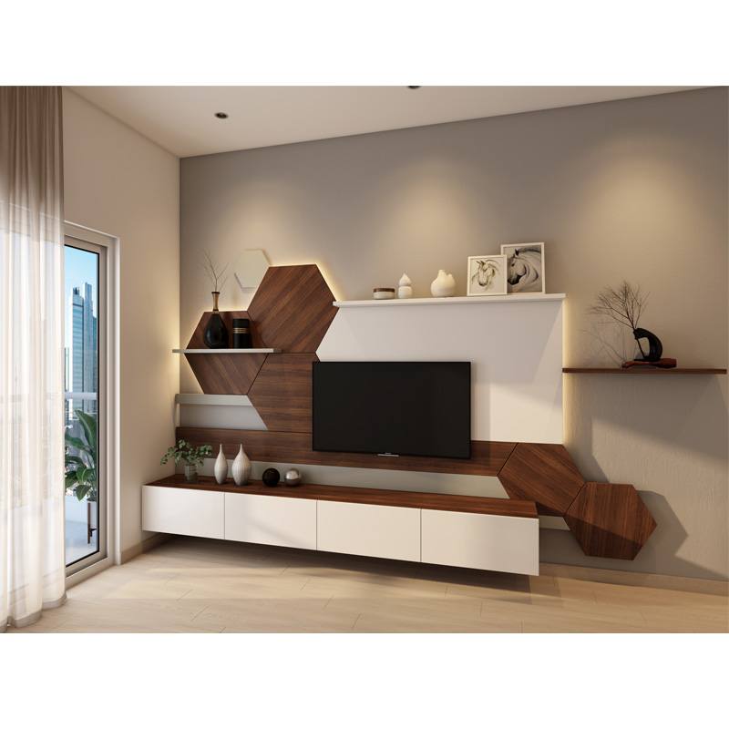 Wood Veneer Plywood TV Cabinet CT007