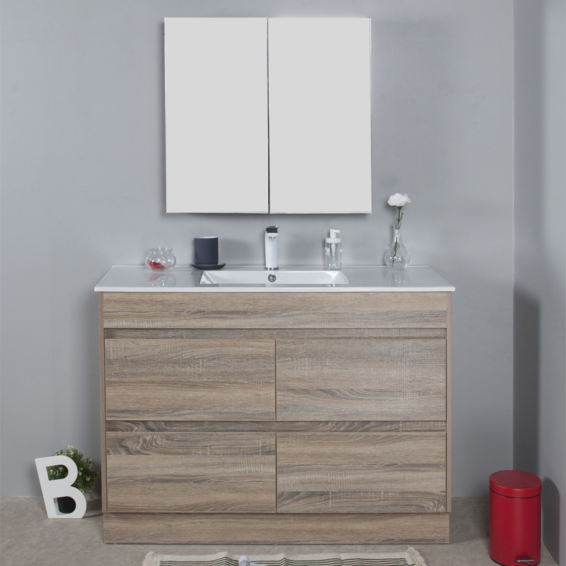 Apartment wholesale melamine bathroom cabinet no handle design  CB023