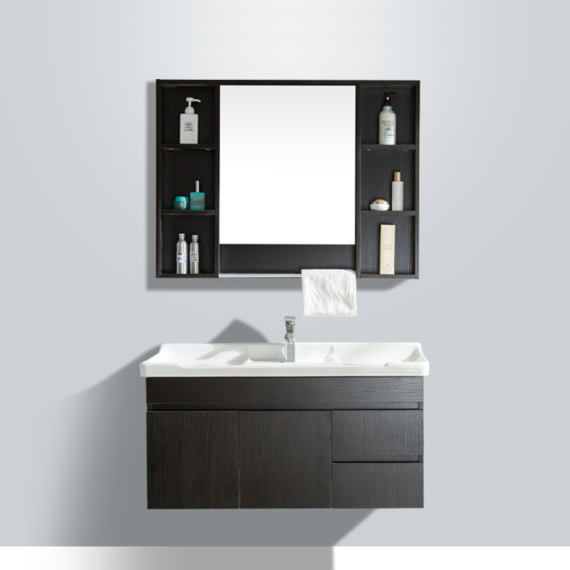 Hot sales apartment bathroom cabinet with integrated basin CB030