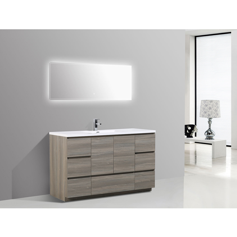 Durable plywood bathroom cabinet with LED mirror CB039