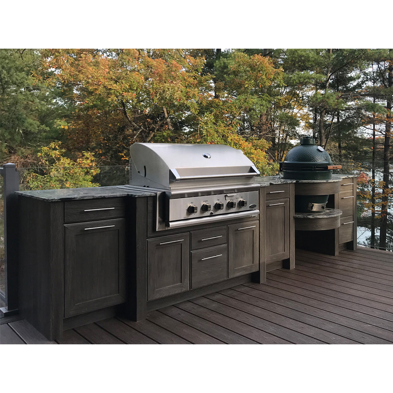 Classical solid wood outdoor BBQ cabinet supplier CQ006