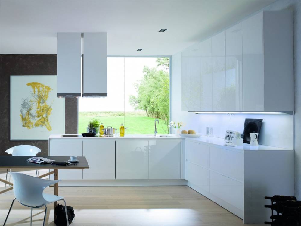 gloss white kitchen cupboard