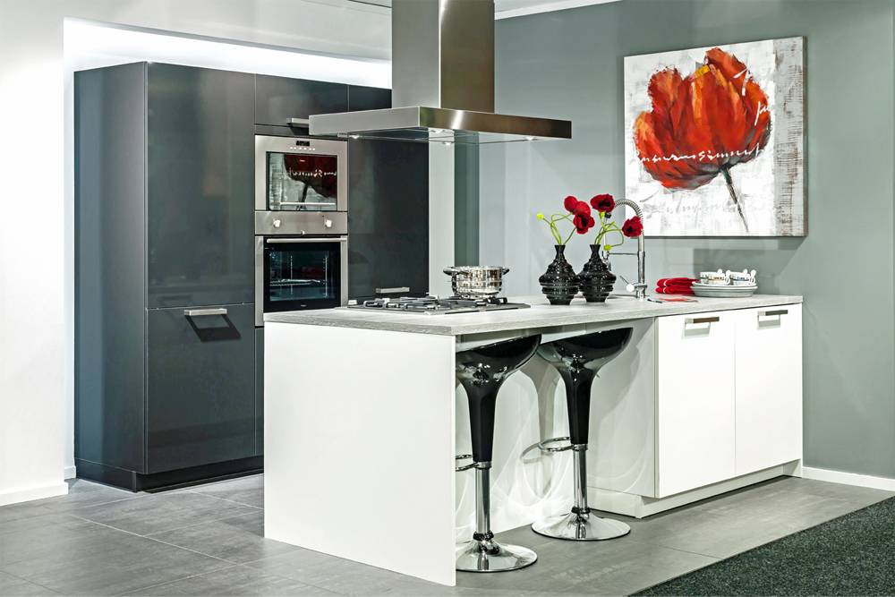 lacquer modern kitchen cupboard