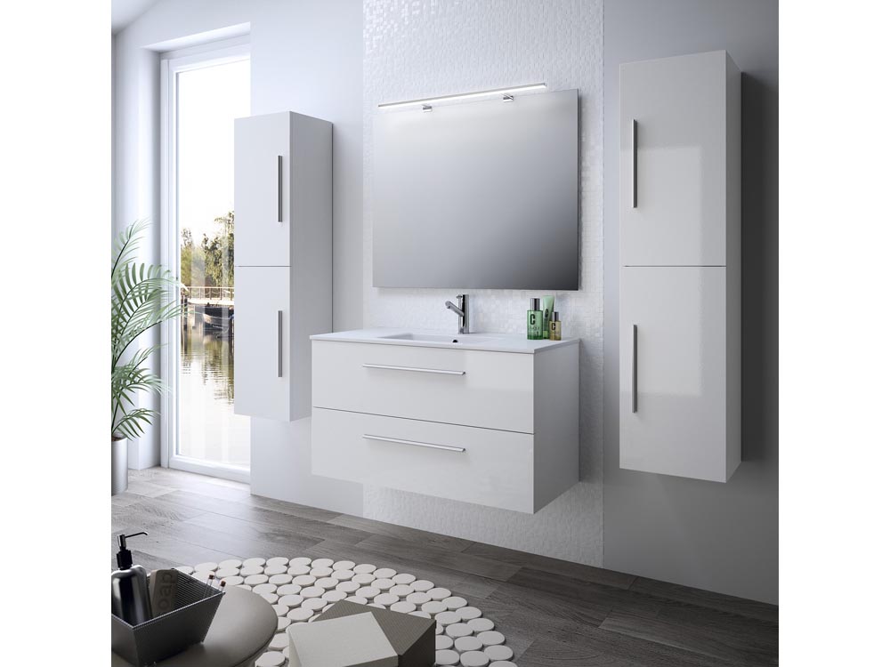 wall mounted glossy bath vanity