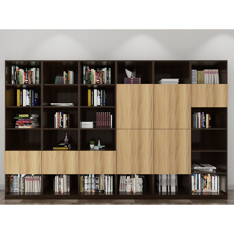 Wood veneer custom bookcase BCC07